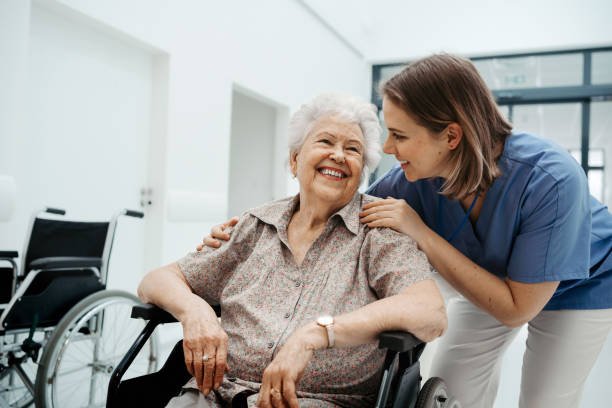 A nurse with a resident