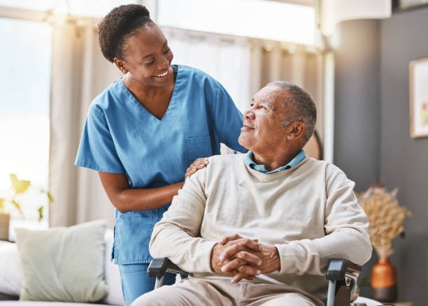 A caregiver with a resident